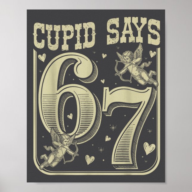Retro Cud Says 67 Funny 67 Valentine Couple Matchi Poster (Front)