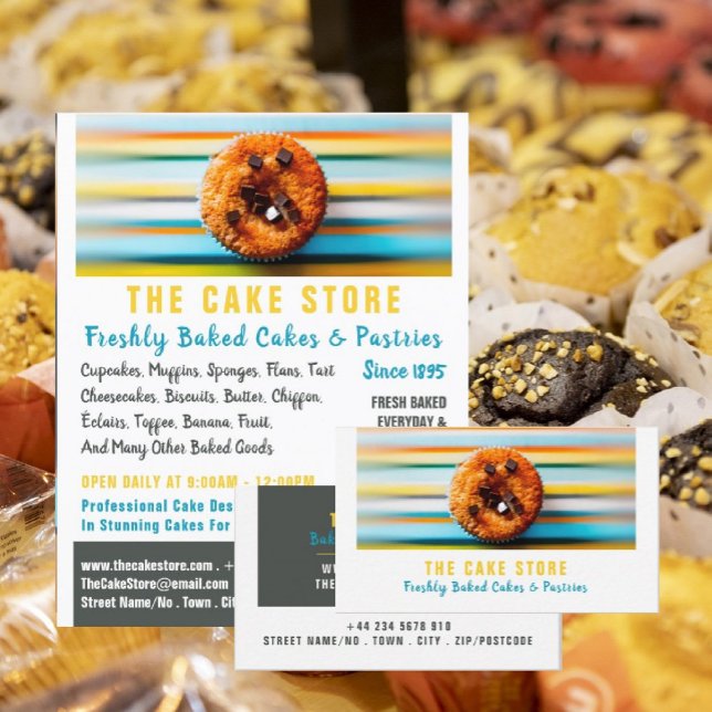 Retro Cupcake, Cakery, Cake Store Advertising Flyer (Creator Uploaded)