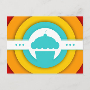 retro cupcake postcard