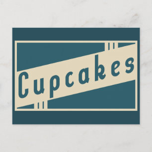 retro cupcakes postcard