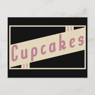 retro cupcakes postcard
