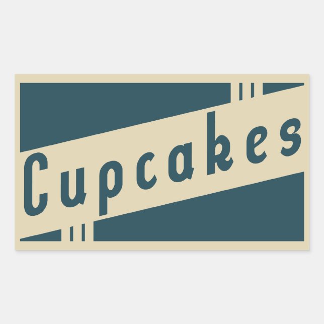 retro cupcakes rectangular sticker (Front)