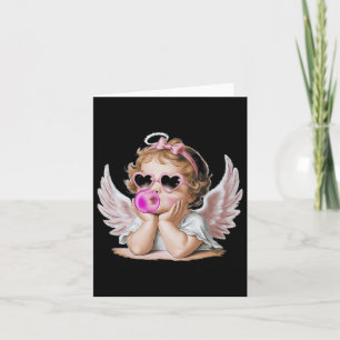 Retro Cupid Angel Valentine Day Vintage Cupid Blow Card