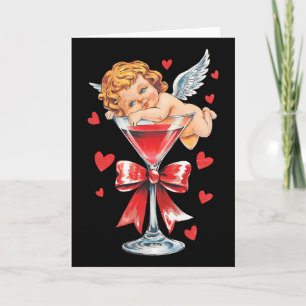 Retro Cupid Coquette Bow Valentine Funny Valentine Card