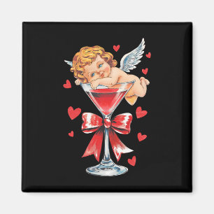 Retro Cupid Coquette Bow Valentine Funny Valentine Magnet