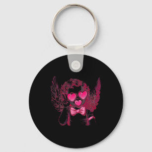 Retro Cupid Valentine Blowing Bubble Vintage Valen Key Ring