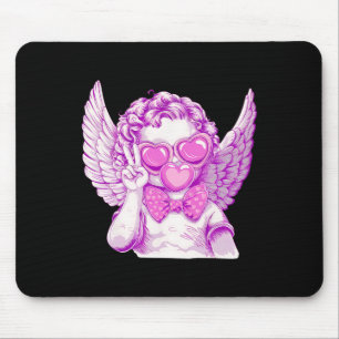 Retro Cupid Valentine Day Cute Retro Cupid Blowing Mouse Mat