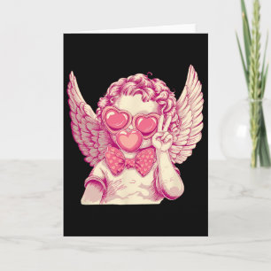 Retro Cupid Valentine Day Cute Vintage Cupid Blowi Card