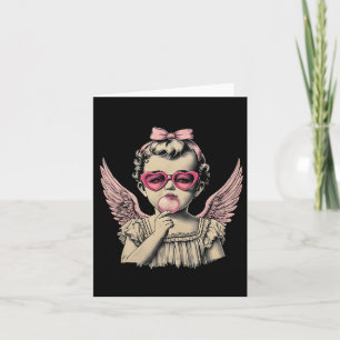 Retro Cupid Valentine Day Cute Vintage Cupid Blowi Card