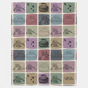 Retro Curling Lover Blanket Vintage Curling Gift