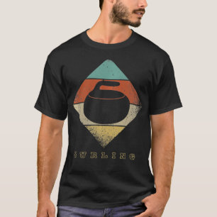 Retro Curling Stone 1960's 1970's Style Curling Pu T-Shirt