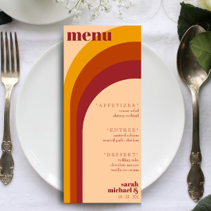 Retro Curved Arch Stripe Wedding Reception Menu