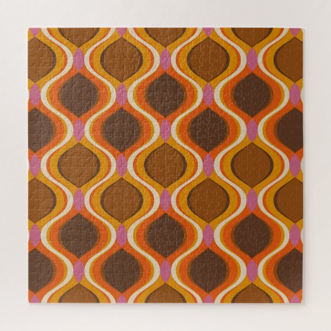 Retro Curves: 60s-70s Wallpaper Texture. Jigsaw Puzzle (Vertical)