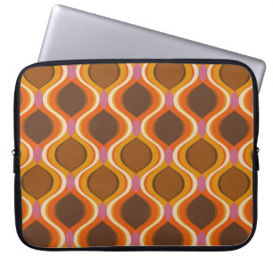 Retro Curves: 60s-70s Wallpaper Texture. Laptop Sleeve
