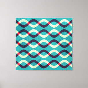 Retro Curves: Grunge Pattern Effect. Canvas Print