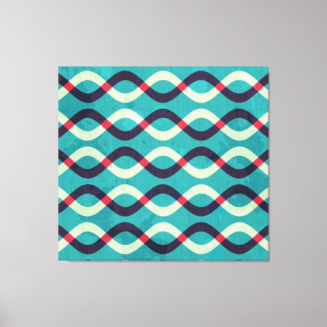 Retro Curves: Grunge Pattern Effect. Canvas Print (Front)