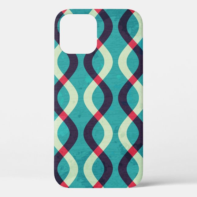 Retro Curves: Grunge Pattern Effect. Case-Mate iPhone Case (Back)