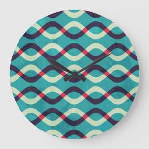 Retro Curves: Grunge Pattern Effect. Large Clock