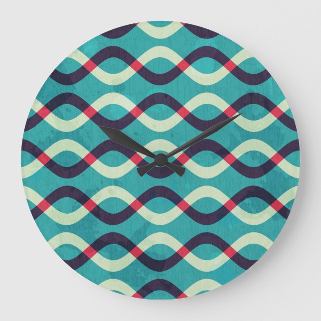Retro Curves: Grunge Pattern Effect. Large Clock (Front)