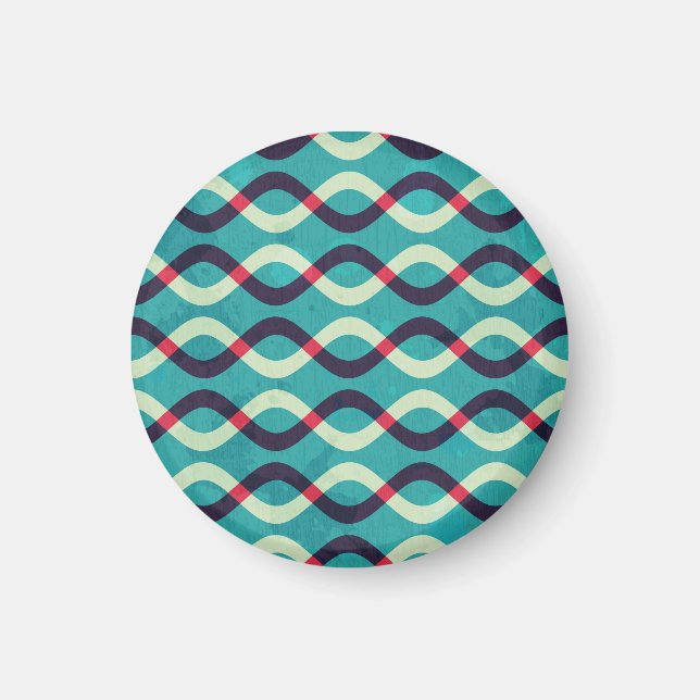 Retro Curves: Grunge Pattern Effect. Magnet (Front)