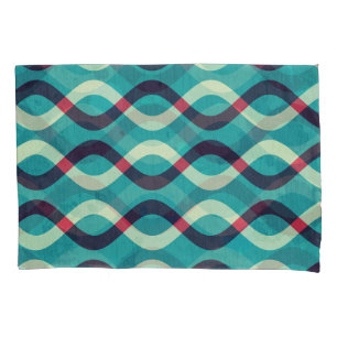 Retro Curves: Grunge Pattern Effect. Pillowcase