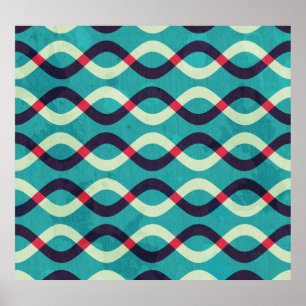 Retro Curves: Grunge Pattern Effect. Poster