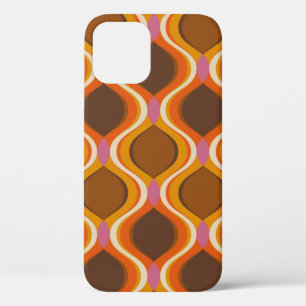 Retro curves seamless pattern. 70s 60s style wallp iPhone 12 case
