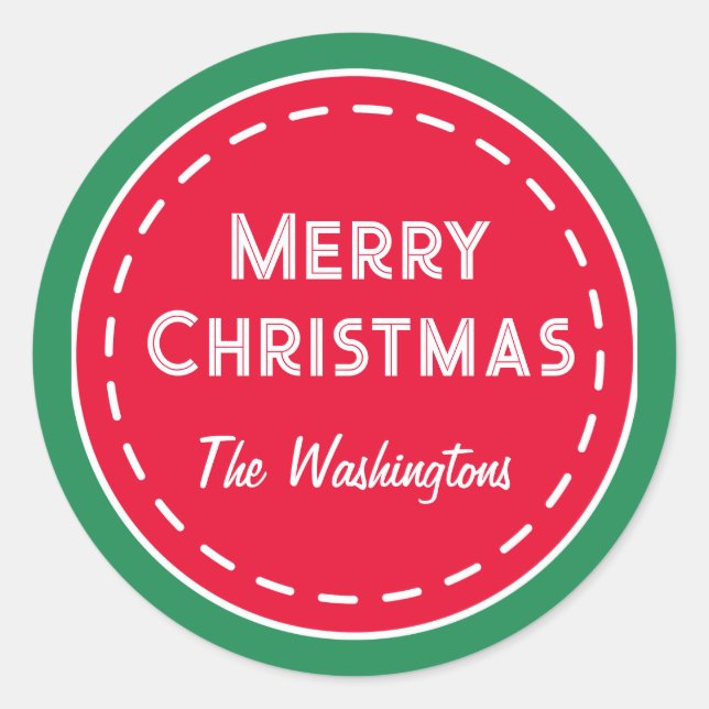 Retro Custom Christmas Stickers (Front)