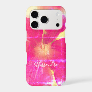 Retro Custom Floral Hot Pink Yellow Watercolor 
