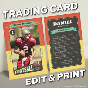 Retro Custom Football Trading Card Player Card