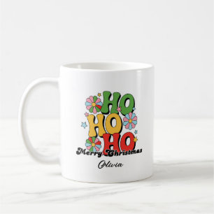 Retro CUSTOM NAME Christmas Ho Ho Ho Mug
