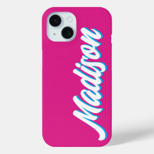 Retro Custom Name Personalised Vintage Groovy Gift iPhone 15 Case