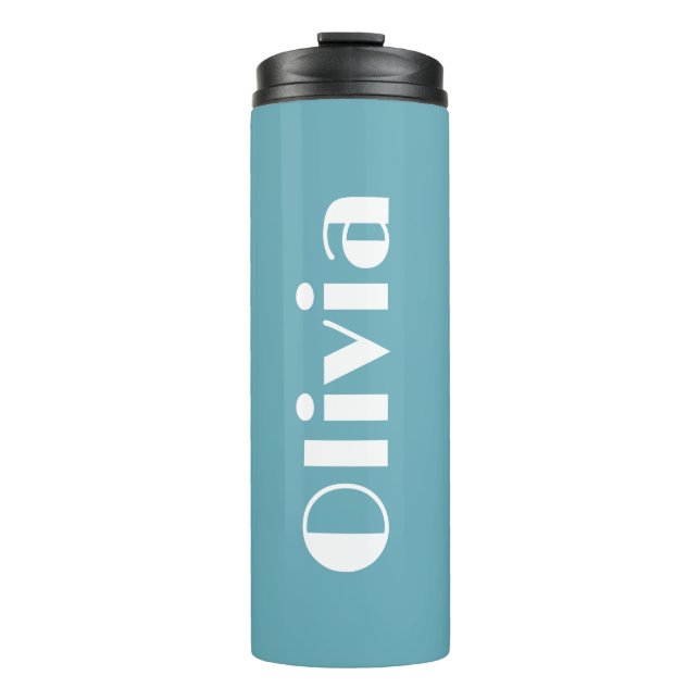 Retro Custom Name Tumbler Teal / Sea Green (Front)