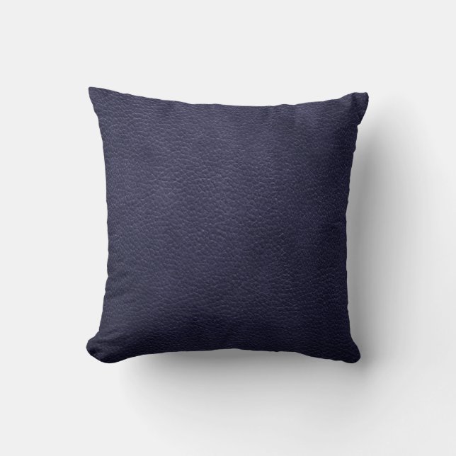 Retro Custom Navy Blue Leather Cushion (Front)