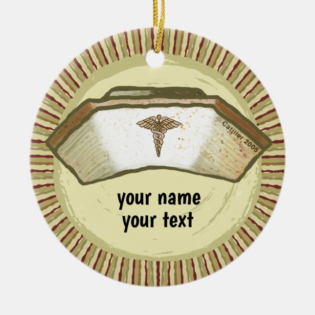 Retro custom Nurse Cap  ornament (Front)