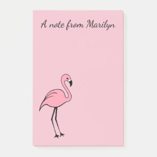 Retro Custom Pink Flamingo Post It Notes Gift