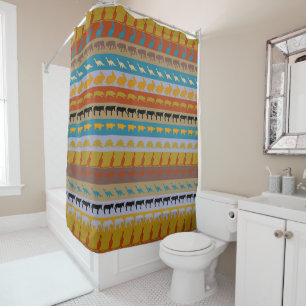 Retro Cute Animals Pattern #8 Shower Curtain
