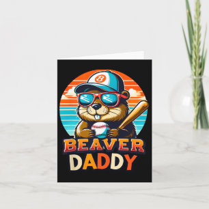 Retro Cute Beaver Daddy Baseball Vintage Animal Sp Card