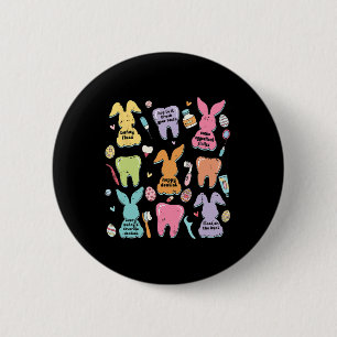 Retro Cute Bunny Teeth Dental Squad Funny Dentist 6 Cm Round Badge
