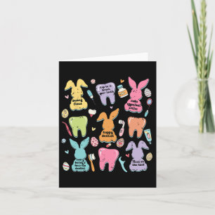 Retro Cute Bunny Teeth Dental Squad Funny Dentist Card