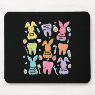 Retro Cute Bunny Teeth Dental Squad Funny Dentist  Mouse Mat