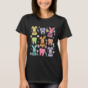 Retro Cute Bunny Teeth Dental Squad Funny Dentist T-Shirt
