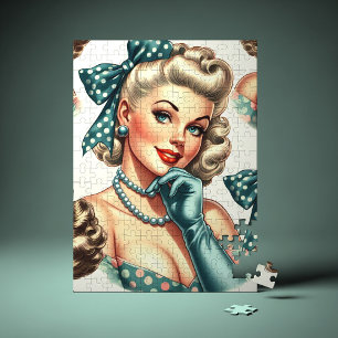 Retro Cute Classic Pinup Jigsaw Puzzle