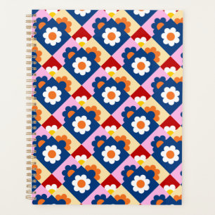 Retro Cute colourful Flowers Pattern Planner