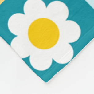 Retro Cute colourful Pastel Flowers Pattern Fleece Blanket