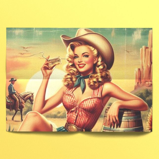 Retro Cute Cowgirl Tissue Paper (Creator Uploaded)