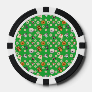 Retro Cute Dog Pattern Poker Chips