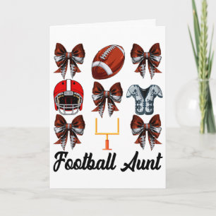 Retro Cute Footll Aunt Bow Footll Mum Mothers Day  Card
