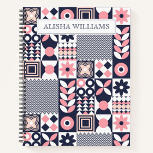 Retro Cute Geometric Shapes Notebook