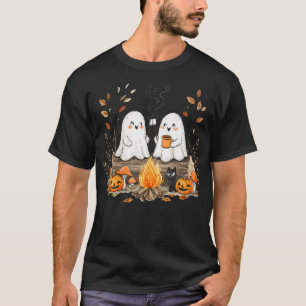 Retro Cute Ghost Halloween Fall Camping Boo T-Shirt